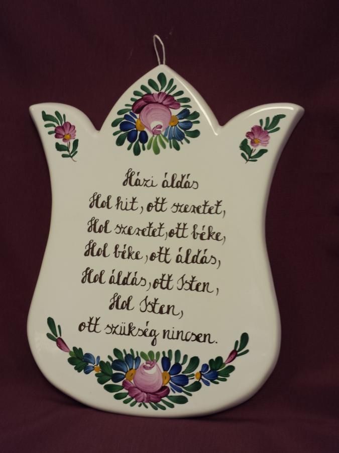 Tulipán alakú plakett, sokféle verssel